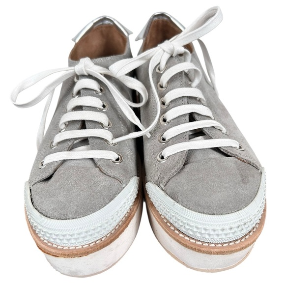 Flamingo lace-up platform sneakers, 36, gray & silver, metallic Euro Streetwear - Picture 3 of 8